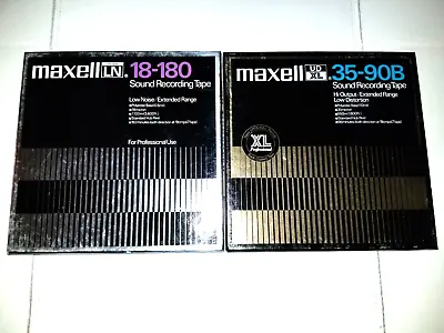 VINTAGE  2 Maxell Reel  Sound Recording Tapes UD XL 35-90B  LN 18-180 W/BONUS • $49.90