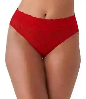 WACOAL 870305 HALO LACE HI-CUT Panty ~ BARBADOS CHERRY RED~ SMALL ~ NWT $15 • $12.50