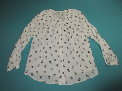 BODEN Womens Long Sleeve Blouse Ballet Shoes Size 12 • $19.99