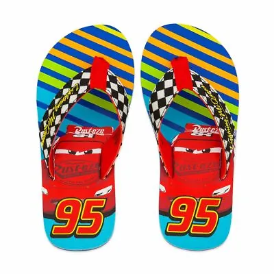 Disney Store Cars Lightning McQueen Flip Flops Sandals Shoes Boy Size 11/12  • $29.99