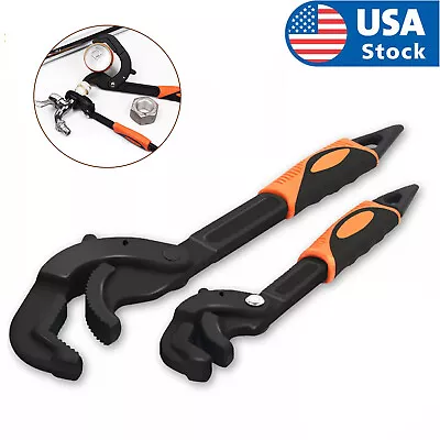 2Pcs Multi-function Magic Wrench Universal Adjustable Wrenches Pipe Wrench Set • $19.95