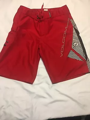 Volcom Mod Tech Board Shorts Color  Red Mens Sz 34 • $13.99