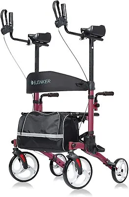 $100.69 • Buy OEM ELENKER Upright Rollator Walker Rolling Walker Mobility Walking Medical Aid