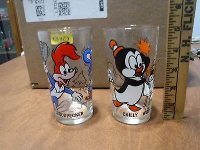 2 Vintage 5  Pepsi Collector Glasses - Chilly Willy And Woody Woodpecker • $20