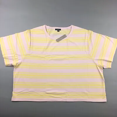 J. Crew Cropped Striped T Shirt Sasha Canary Women’s Size 2XL • $15