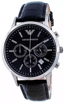 Emporio Armani Renato Classic Chronograph Quartz Black Dial AR2447 Men's Watch • $298.09