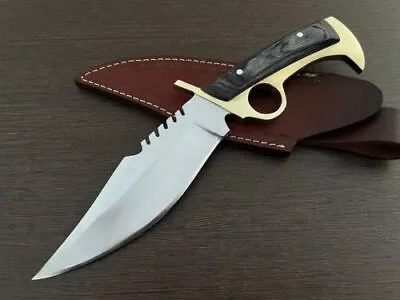 Custom Handmade D2 Steel Knife 12  Hunting/Survival/Combat Bowie Knife With Bras • $99.99