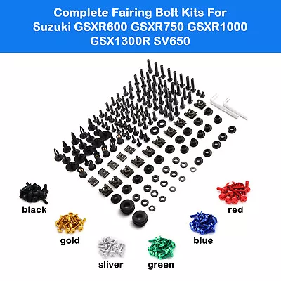 Black Fairing Bolts Screws Kit For Suzuki GSXR600 GSXR750 1000 GSX1300R SV650 • $21.70