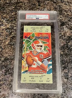 Tom Brady 2000 Orange Bowl Ticket PSA 4 Michigan Wolverines Last College Game • $375.99