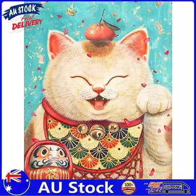 $12.39 • Buy Diamond Painting Kit Fat Lucky Cat 5D Full Round Resin Rhinestone Art Picture