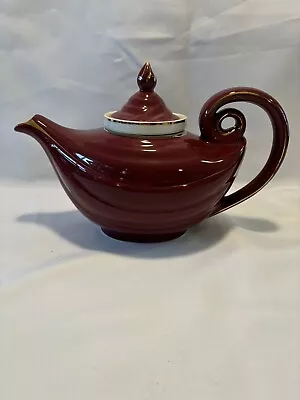 Vintage HALL Burgundy Aladdin Teapot Tea Infuser 0673R 6 Cup Made USA • $40