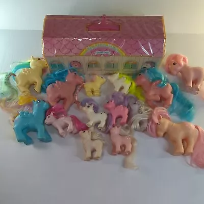 14 Vintage My Little Pony G1 Lot Hasbro 1980s Ponies With Carrying Case Stables • $126