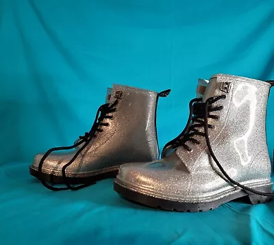 Michael Kors Tavie Rain Bootie Size 8 Silver Glitter Color FREE SHIPPING • $32.99
