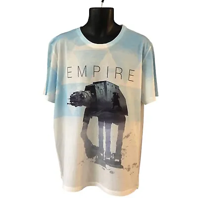 $15.91 • Buy Star Wars T Shirt XL Blue White Hoth AT-AT Walker Empire Strikes Back Classic