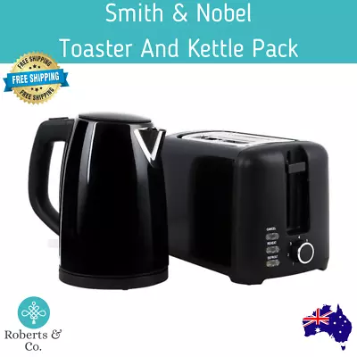 Smith & Nobel Toaster And Kettle Pack Black 2 Slice Toaster And 1.7L Kettle • $102.90