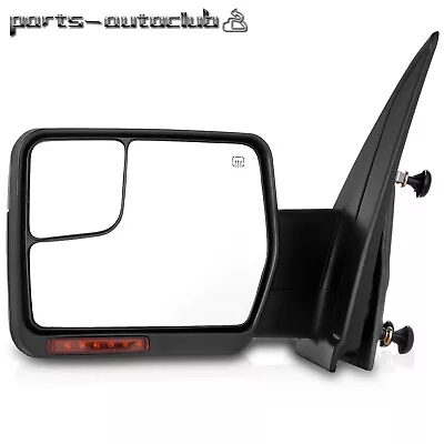 Chrome Power Heated Puddle LED Signal Tow Mirror Driver Side For 04-14 Ford F150 • $56.99