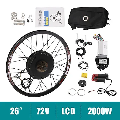 26  Electric Bicycle Rear Wheel Motor Electric Bike Conversion Set 72V 2000W • $396.15