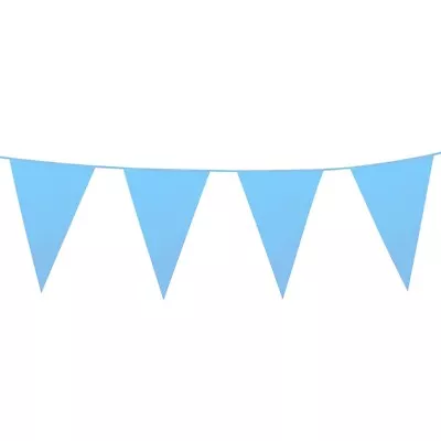 Baby Blue Pennant Flag Bunting Decoration 20 Flags - 10m / 33ft Long - New • £1.99