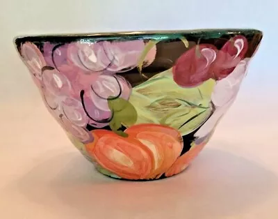 Lisa Lindberg Van Nortwick Lesal Ceramics Fruit Floral Art Pottery Bowl  7  • $39.99