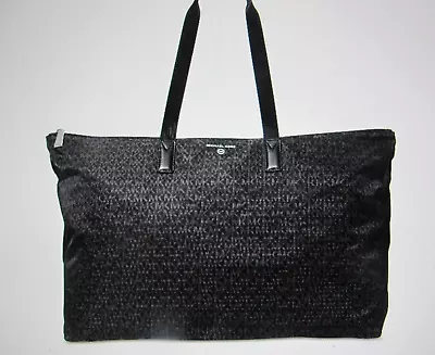 Michael Kors Jet Set Pacable Travel Tote Large Logo Black With A Pouch NWT $158 • $92.99