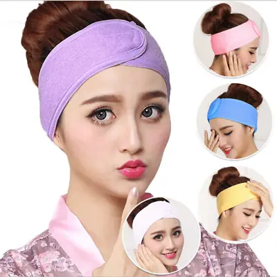 Makeup Hairband Salon Facial Spa Adjustable Fabric Headband Shower Bath Towel  • £3.29
