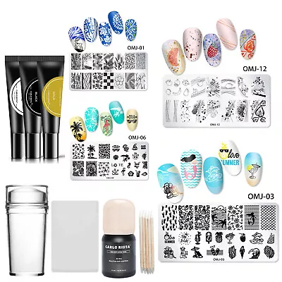 Nail Art Stamp Kit Stencil Stamping Template Plates Set Stamper & Scraper Kit • $30.95