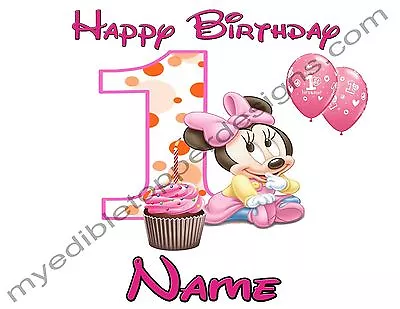 Minnie Mouse Personalized Edible Print Premium Cake Topper Frosting Sheet 5 Size • $18.50