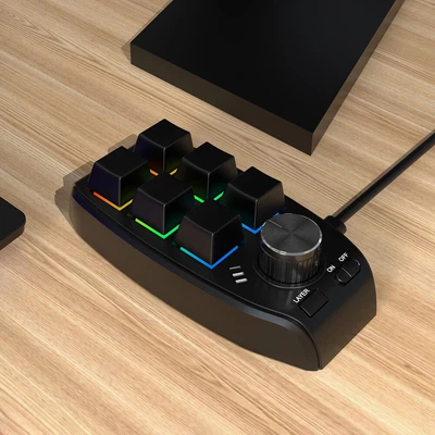 $42.45 • Buy RGB Macro Keyboard Gaming Copy Paste One-handed Mechanical Keypad For PS Drawing