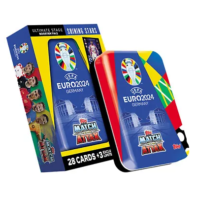 EURO 2024 Match Attax Shining Stars Booster Tin Topps Trading Cards • £9.99