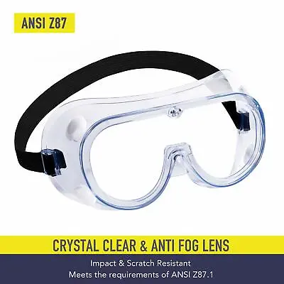 Safety Goggles Over Glasses Lab Work Eye Protective Eyewear Clear Lens 1/Pair • $5.36