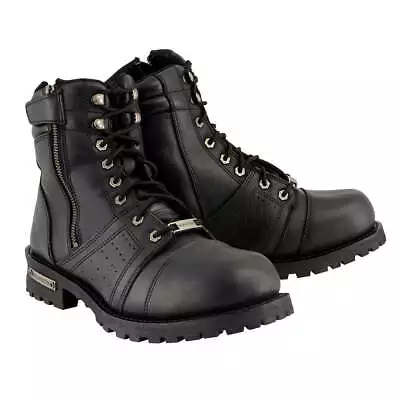 Milwaukee Leather MBM9000W Men's Lace-Up 'WIDE-Width' Motorcycle Leather Boots • $132.99
