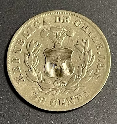 Chile 1892 20 Centavos Silver Coin • $9.95