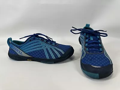 Merrell Shoes Womens 6.5 Road Glove Dash 2 Running Sneakers Blue Round J55034 • $29.99
