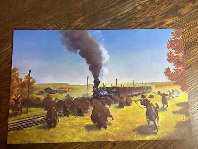 $1 • Buy VTG 70's UNION PACIFIC RAILROAD Buffalo Hunting PRINT Dining Car Morning Menu 