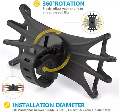 Bicycle Bike Mobile Phone Holder Bracket Mount For Handlebar Universal Cycling • £4.46