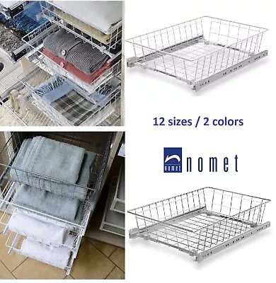 Pull Out Wire Basket Drawer Roller Runners Wardrobe Storage Organiser • £24.95