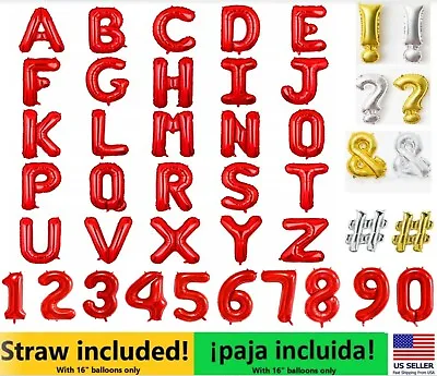 16  40  Inch Red Letter Large Number Foil Balloon Mylar Party Birthday Wedding • $1.89