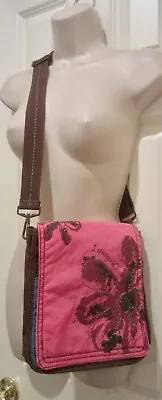Life Is Good Smile Brown And Pink Medium Shoulder/crossbody Bag Handbag Purse • $16