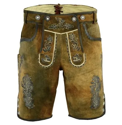 Bavarian Lederhosen Trachten Men Real Leather-shorts 30  To 42  Size Available • $99.99