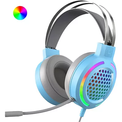 $25.99 • Buy 7.1 Surround Sound RGB Backlit Gaming Headset With Mic For PC PS4 XBOX ONE Gamer