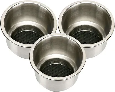 3Pcs Stainless Steel Cup Drink Holder Marine Boat RV Camper Cup Holder W/ Drain • $17.99