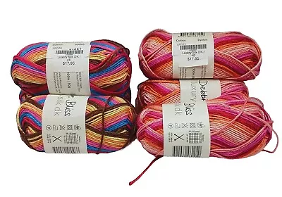 Debbie Bliss Luxury Silk Dk Yarn Lot Six 50 Gram Multi Colored Skeins • $39.95