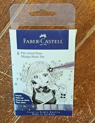 Faber-Castel 8 Ct. PITT Artist Pens Manga Basic Set (India Ink) #167107 • $20.94