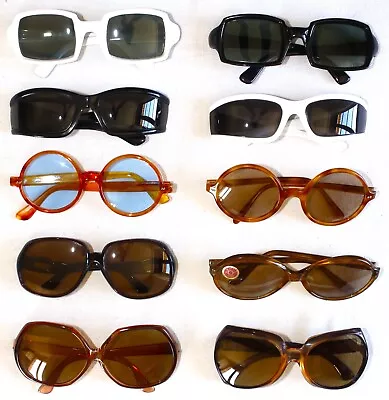 Lot 10 Vintage 1960/70s French New Sunglasses Oversized New Old Stock • $100