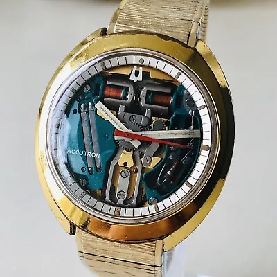 Bulova Accutron Spaceview Gold Men’s UFO Tuning Fork Watch  • £599