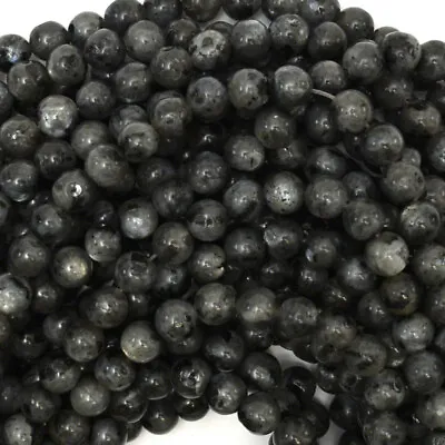 Natural Gray Labradorite Larvikite Round Beads 15  Strand 4mm 6mm 8mm 10mm 12mm • $3.49