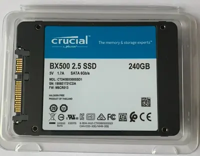 Crucial BX500 240GB SSD 2.5  (CT240BX500SSD1) Solid State Drive. BRAND NEW  • £25