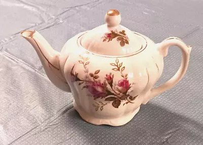 Vintage Musical Teapot Moss Rose Pattern Made In Japan With Gold Accent • $29.75
