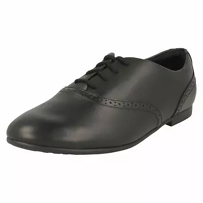 Sale Girls JULES WALK Black Leather LaceUp Brogue School Shoes By Clarks £19.99 • £19.99