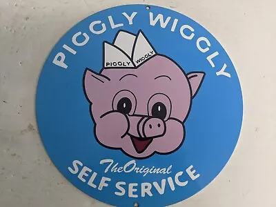 $102.99 • Buy Old Vintage Piggly Wiggly Porcelain Advertising Heavy Metal Sign Food